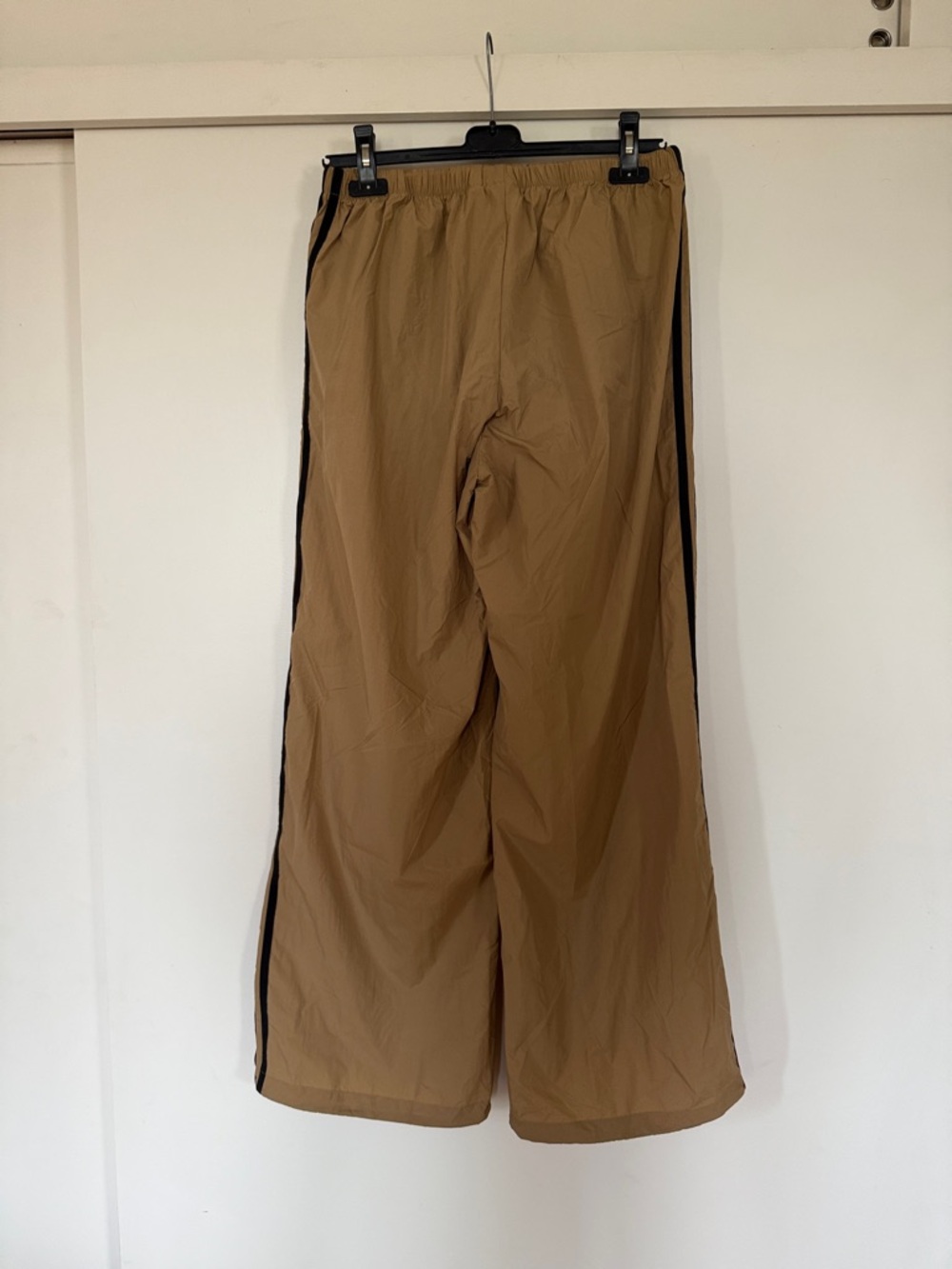 adidas Tan Track Pants with Black Side Stripes - Picture 2 of 3